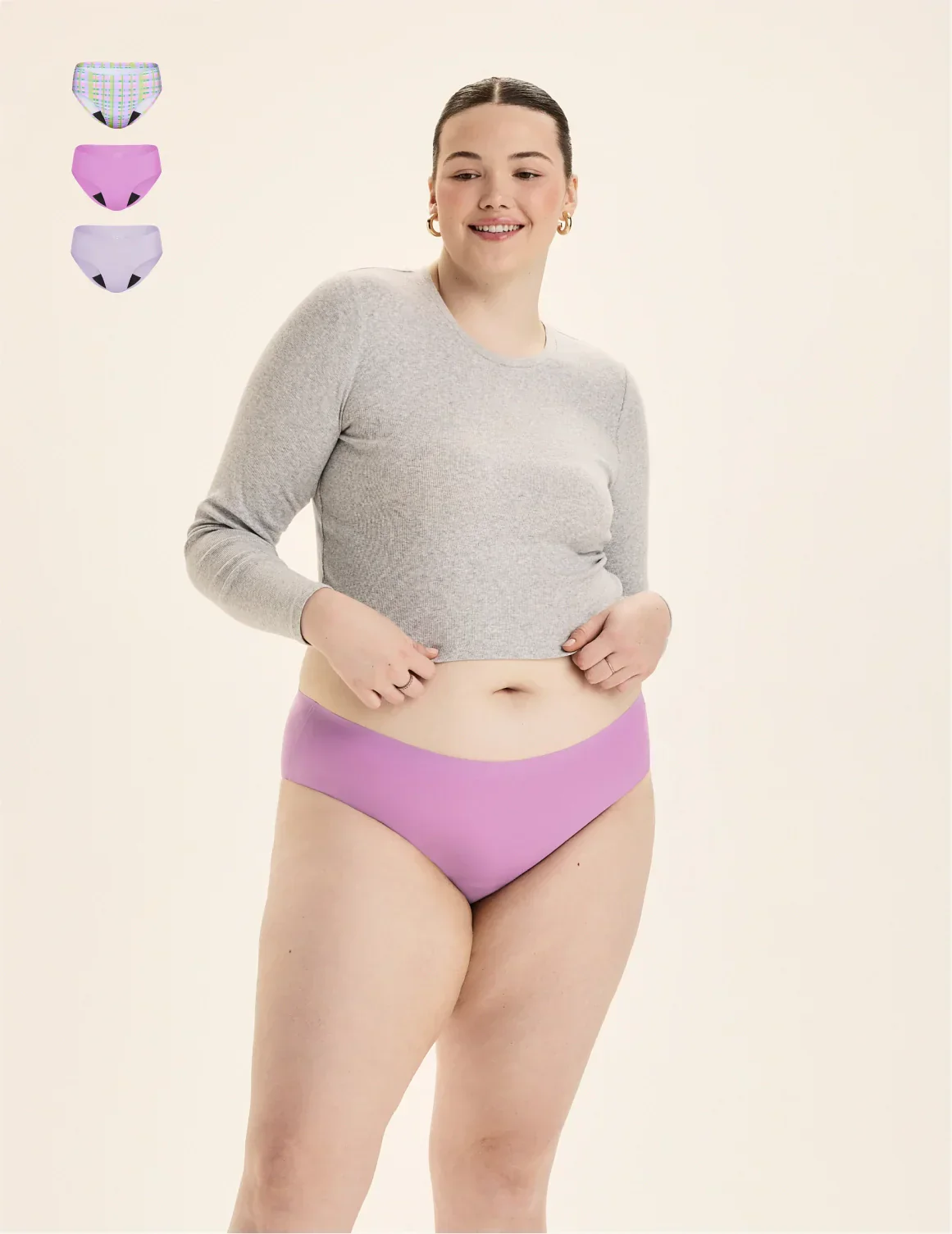 Light Leakproof No-Show Underwear Bikini 3-Pack - Last Call - Image 21