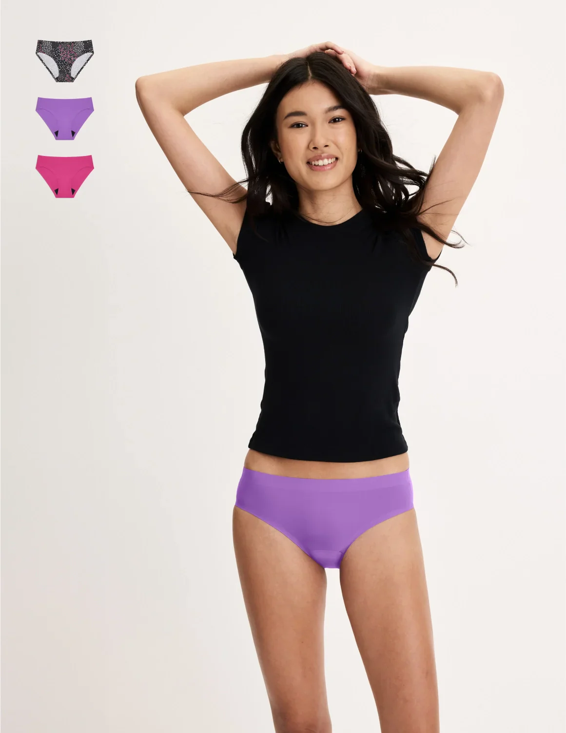 Light Leakproof No-Show Underwear Bikini 3-Pack - Last Call - Image 40