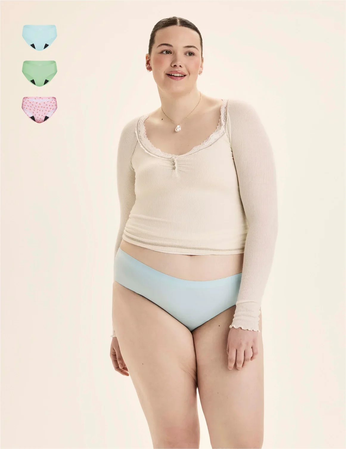 Light Leakproof No-Show Underwear Bikini 3-Pack - Last Call - Image 44